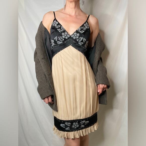 Sue Wong Nocturne beaded floral embroidered bubble hem slip dress cocktail‎ 2 - Picture 3 of 16